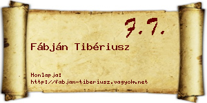 Fábján Tibériusz névjegykártya